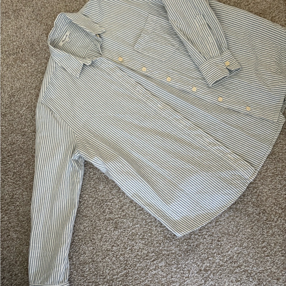 Madewell Blue and White Striped Shirt